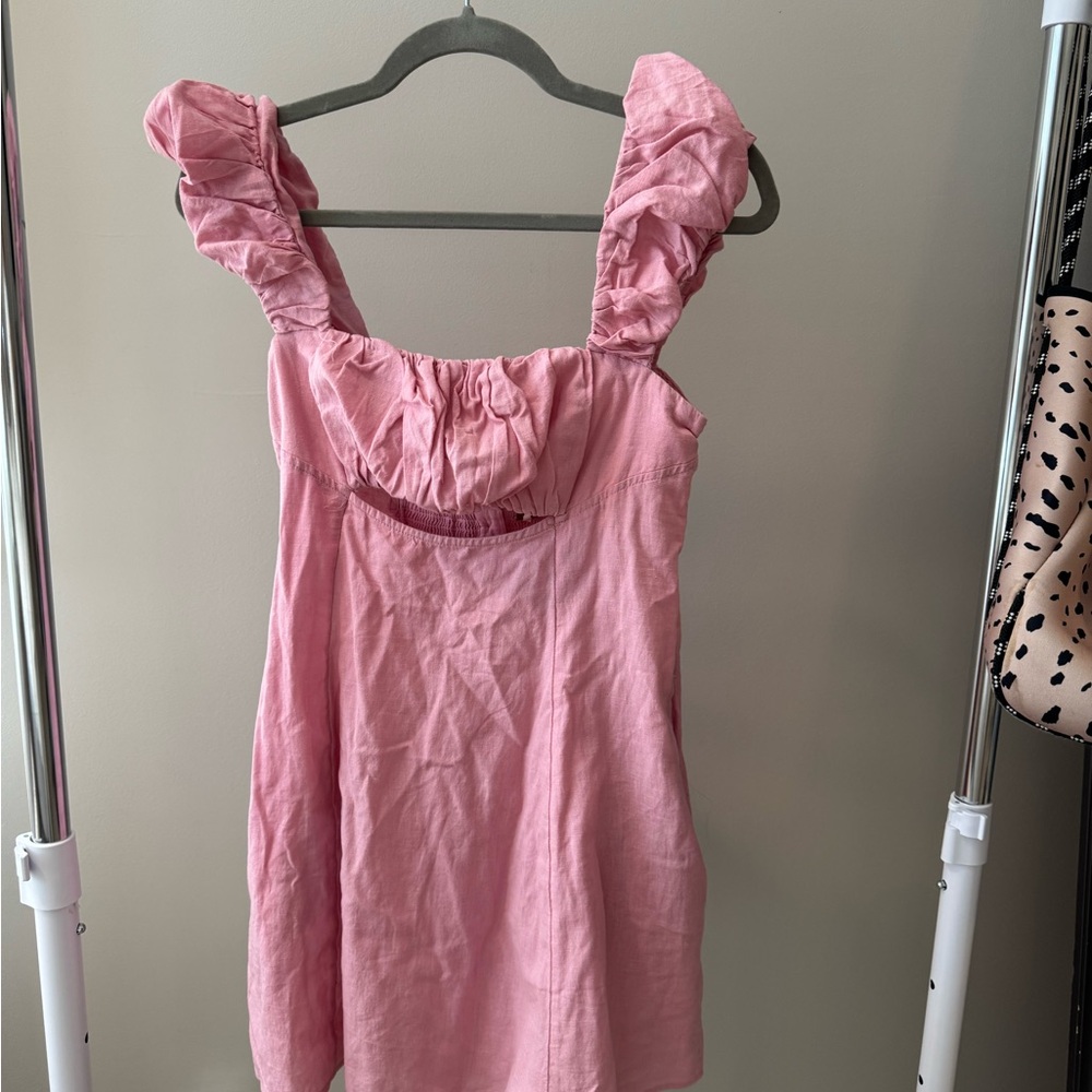 Free People Pink Ruffled dress